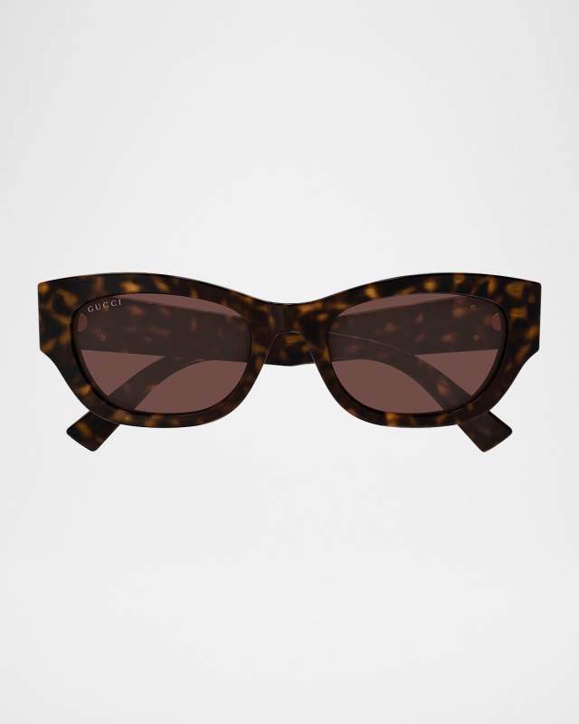 GG Extruded 53mm Acetate Cat-Eye Sunglasses